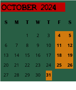 OCTOBER 2024 S M T W T F S   1 2 3 4 5 6 7 8 9 10 11 12 13 14 15 16 17 18 19 20 21 22 23 24 25 26 27 28 29 30 31